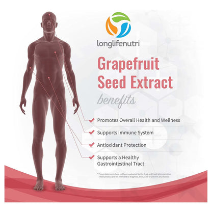 Extracto De Semilla De Pomelo 500 Mg 180 Cápsulas Veganas Potente Antioxidante Y Refuerzo Inmune