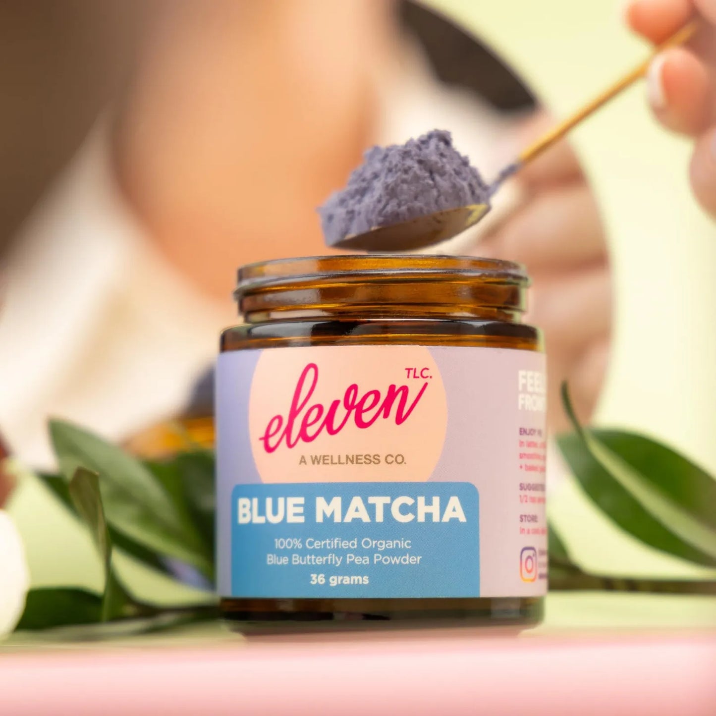 Polvo De Matcha Azul Orgánico Con Flor De Guisante Mariposa Antioxidante