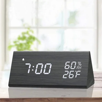 Despertador Digital Led Madera JALL Pantalla Clara Moderno y Elegante
