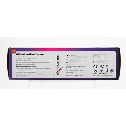 Cámara De Acción Exprotrek 4K Pantalla Táctil Impermeable 131 Pies WiFi
