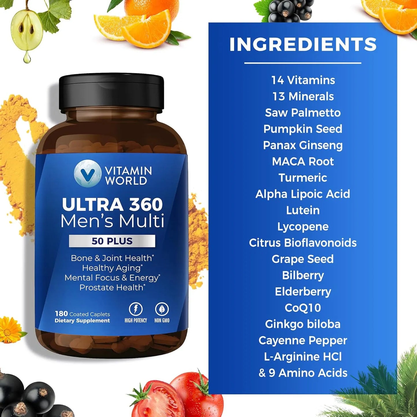 Multivitaminico Ultra 360 Hombres 50 Plus Con Vitaminas A C D E Zinc Selenio