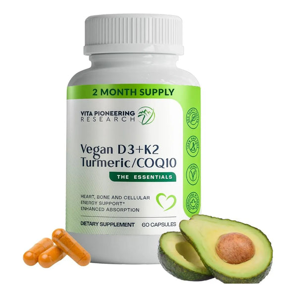 Vitamina Vegana 4 En 1 D3 K2 Cúrcuma COQ10 Polvo De Aguacate Absorción Superior