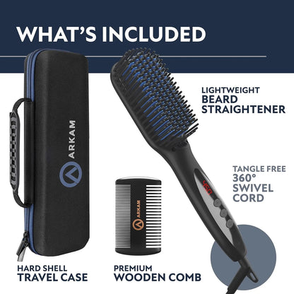 Alisador De Barba Arkam Deluxe Peine Alisador Con Calor Tecnologia Ionica