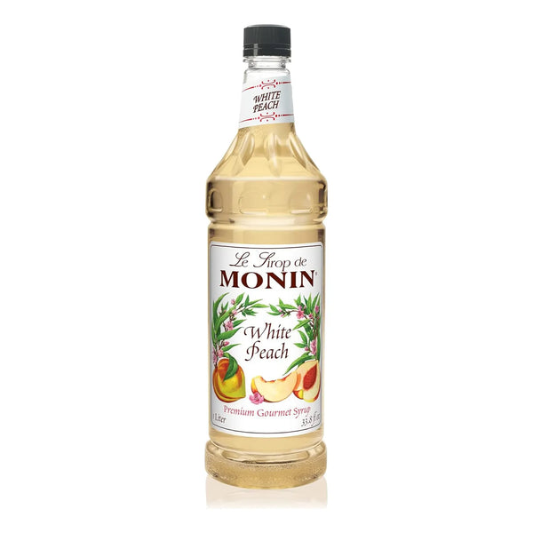 Jarabe De Melocotón Blanco Monin 1L Sabor Natural Sin Gluten