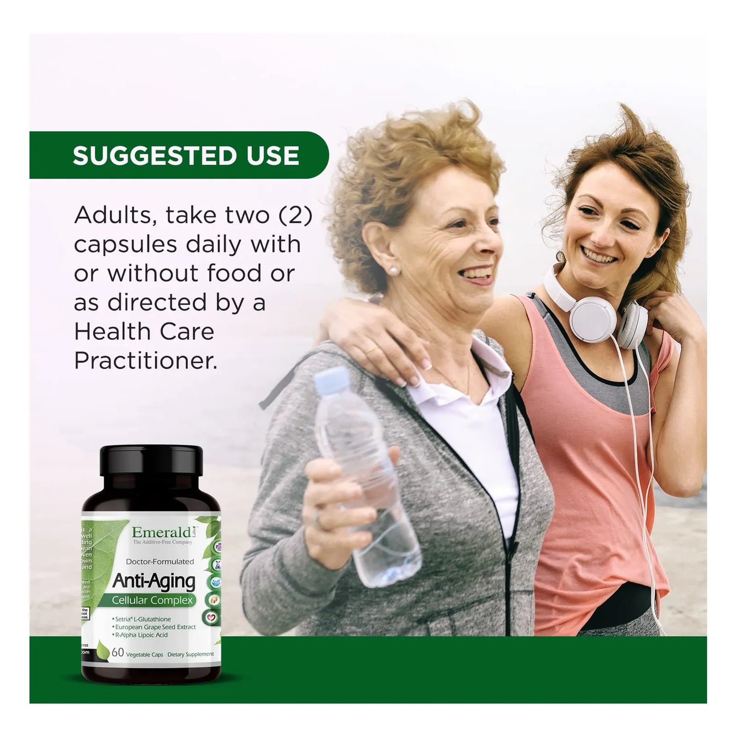 Complejo Celular Antienvejecimiento Con L Glutation Resveratrol Y Coq10 60 Capsulas