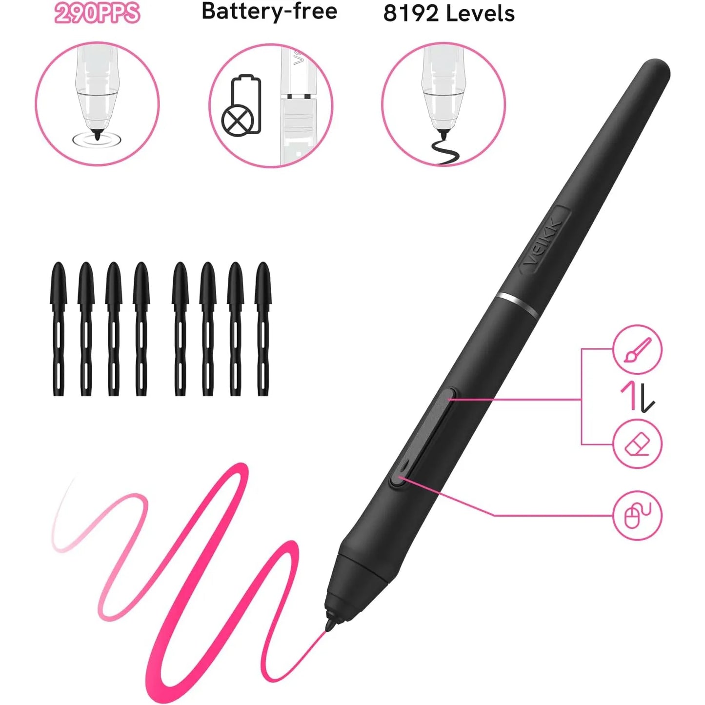 Tableta De Dibujo Veikk VK430 4x3 Pulgadas 8192 Niveles Compatible Multidispositivo
