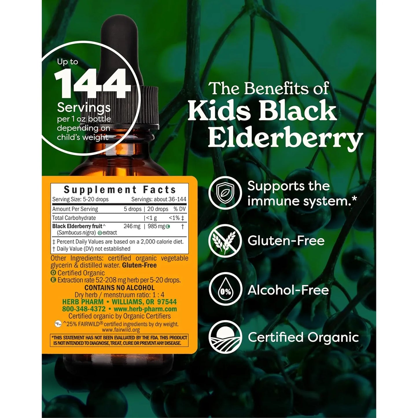 Extracto Liquido De Glicerita De Sauco Negro Organico 30 Ml Sin Alcohol Para Niños