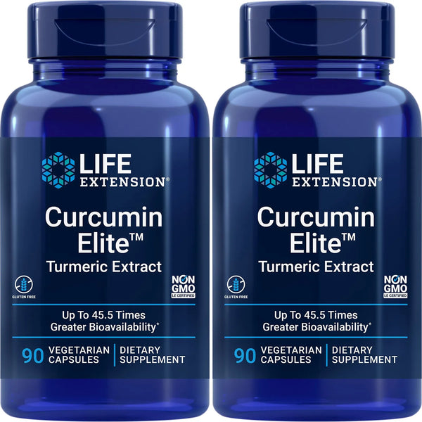 Curcumin Elite Extracto De Cúrcuma 90 Cápsulas Paquete Doble Absorción Superior