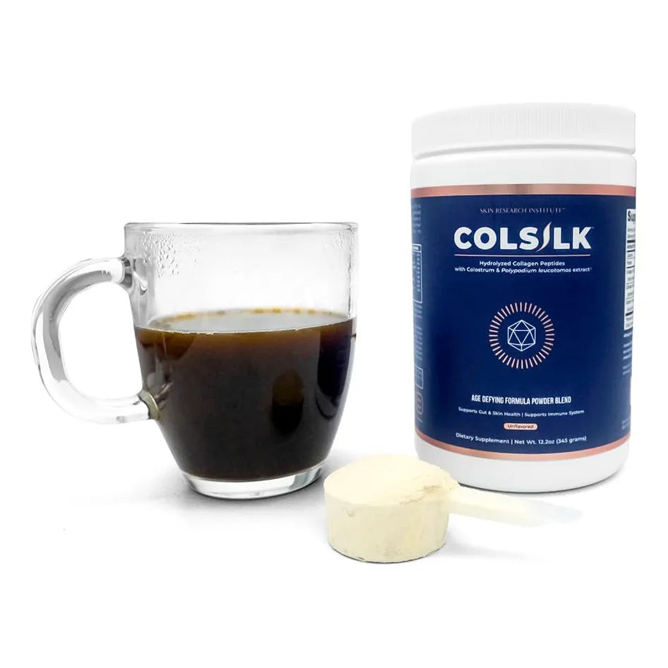 ColSilk Colageno En Polvo Con Calostro Y Polipodio Para Piel Cabello Uñas Y Articulaciones Sin Sabor