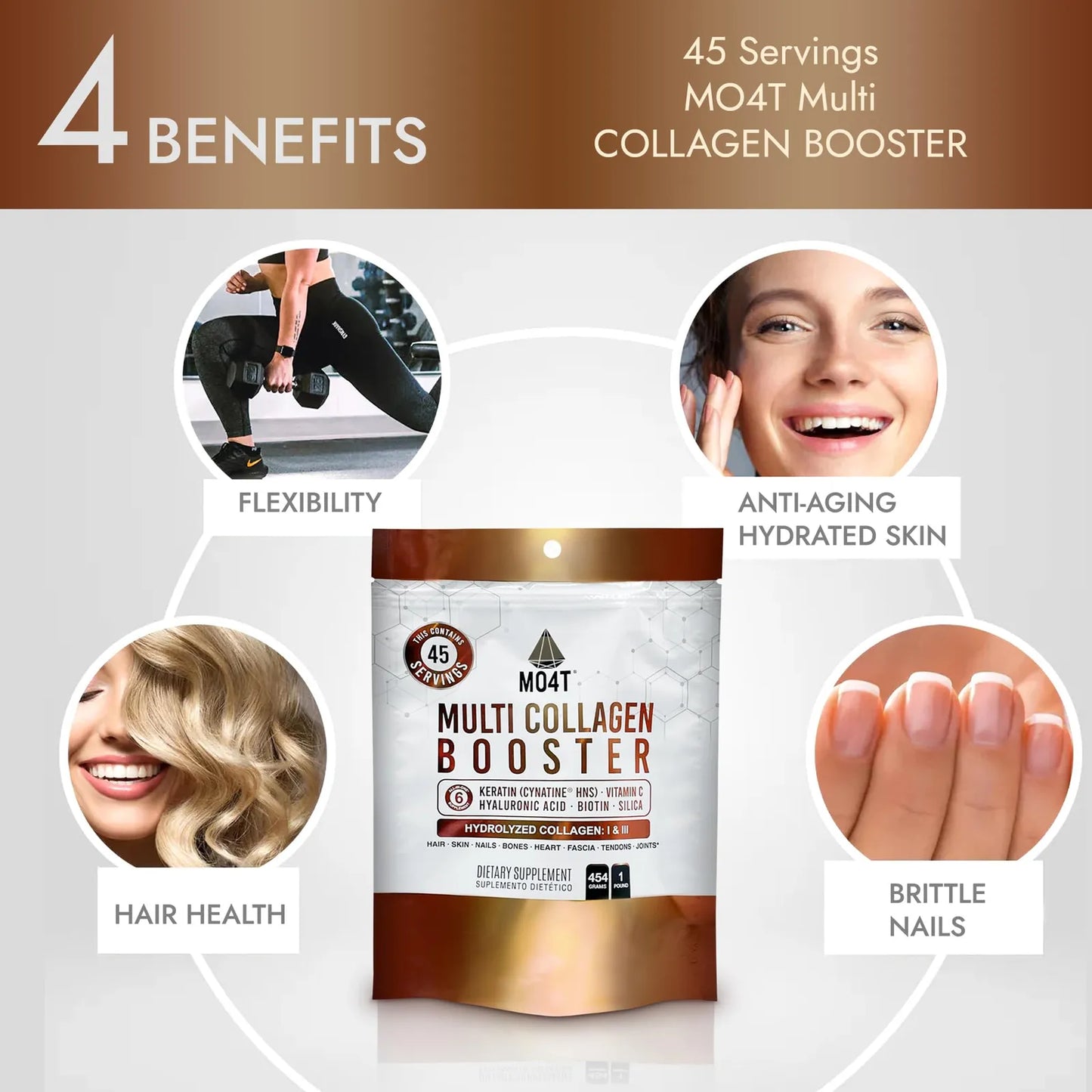Polvo Potenciador De Colageno Multiple Extra Fuerte Con Queratina Y Biotina Para Piel Cabello Y Uñas