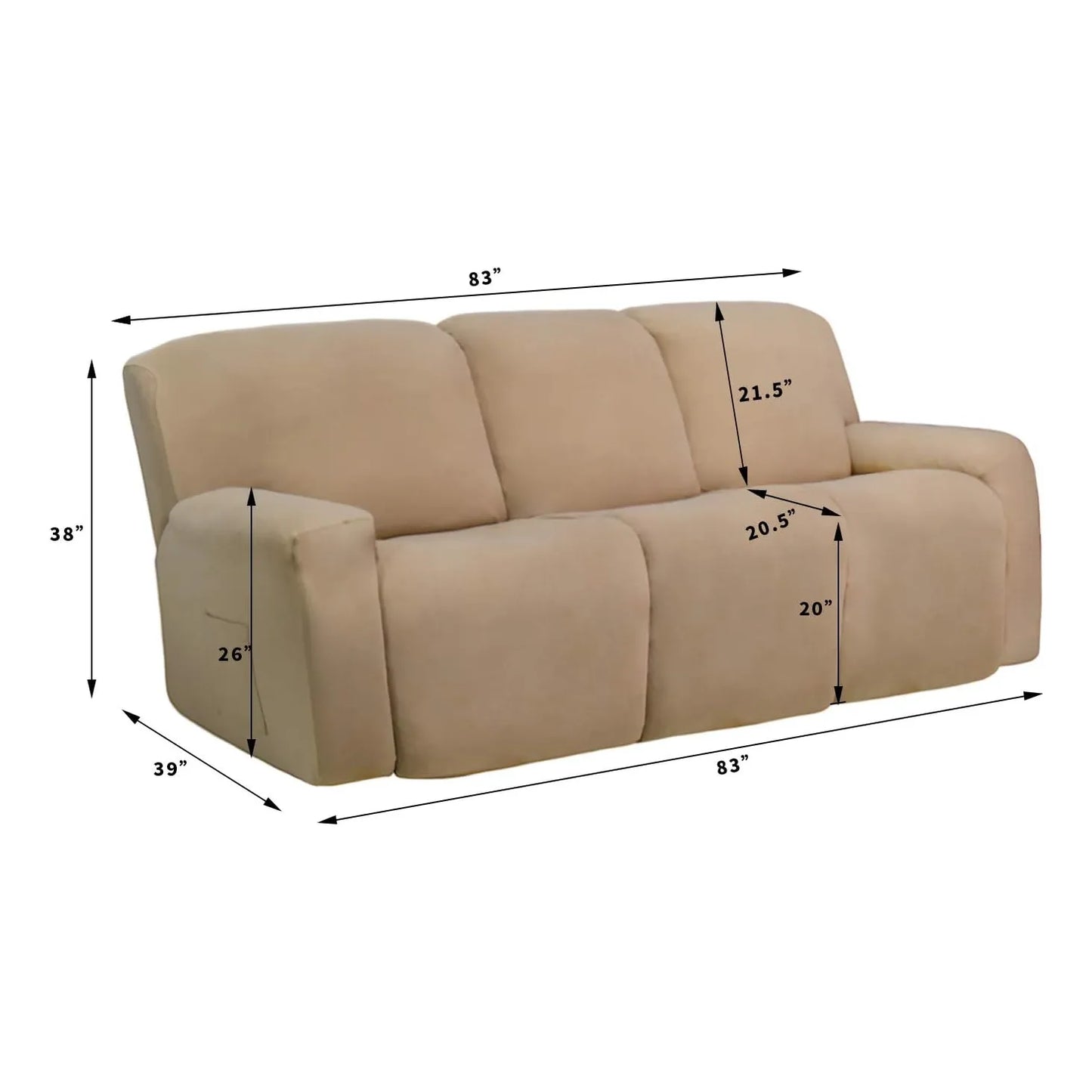 Funda Elastica Microfibra Para Sofa Reclinable Seccional 3 Cuerpos Proteccion Lavable