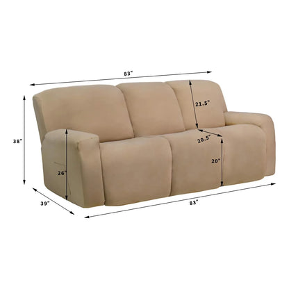 Funda Elastica Microfibra Para Sofa Reclinable Seccional 3 Cuerpos Proteccion Lavable