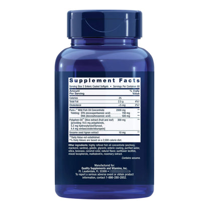 Aceite De Pescado Omega 3 EPA DHA Con Lignanos De Sésamo Y Extracto De Oliva 120 Cápsulas