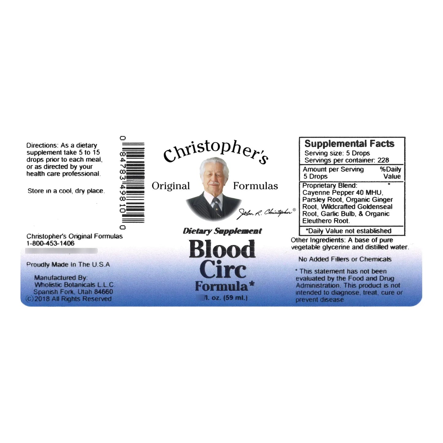Extracto Liquido Revitalizante Circulacion Sanguinea 59 Ml Dr Christopher