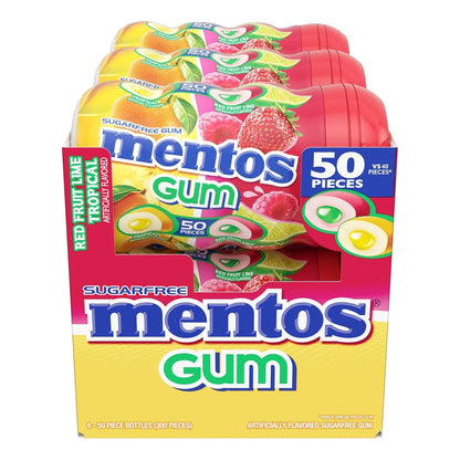 Mentos Goma De Mascar Tropical Frutas Rojas Limon 300g Paquete Frescura Intensa