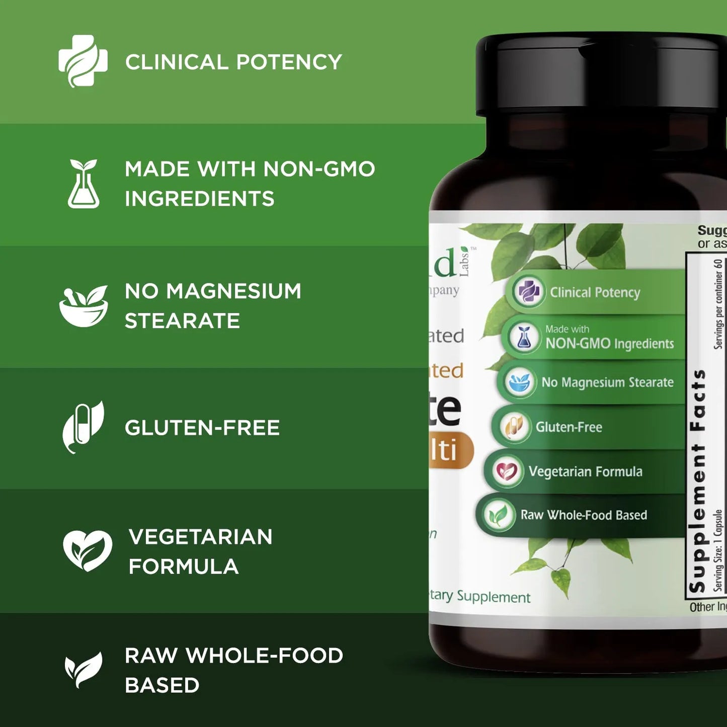 Multivitamínico Completo Con Coenzimas Folato Metilado 60 Cápsulas