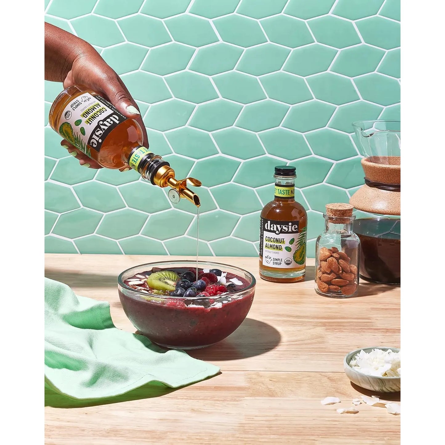 Trio De Jarabes Organicos Vainilla Caramelo Almendra 200 Ml C/U