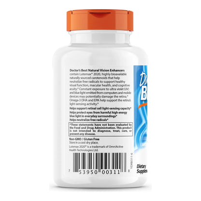 Doctors BEST Potenciador Natural Vision Lutemax 2020 Protege Ojos De Luz Azul 60 Capsulas