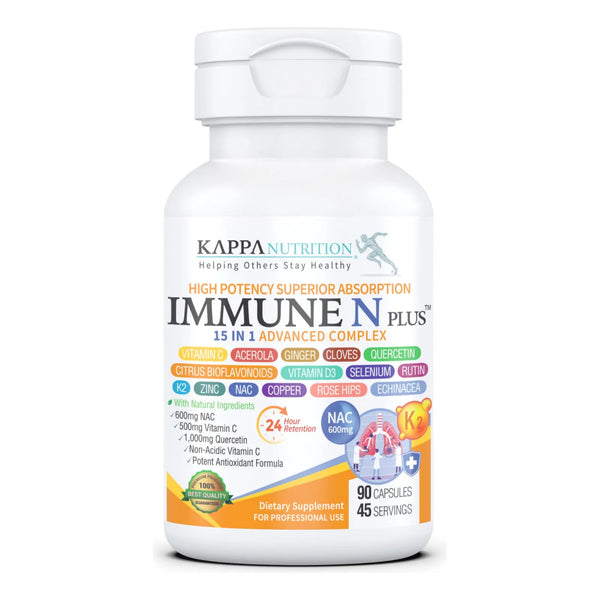 Cápsulas Inmunológicas NAC 600mg Quercetina 1000mg Vitamina C 500mg Zinc 50mg 90 Unidades