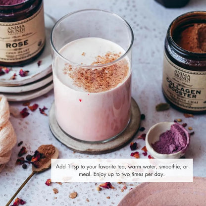 Polvo Potenciador De Colageno Vegano Especias Chai Rosa Vainilla Piel Cabello Uñas