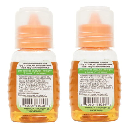 Endulzante Natural Fruta Del Monje 2 Botellas 400 Porciones Cero Calorias Sin Carbohidratos