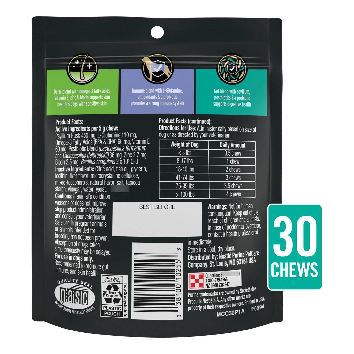 Purina Pro Plan Suplementos Veterinarios Multi Care Para Perros 30 Unidades