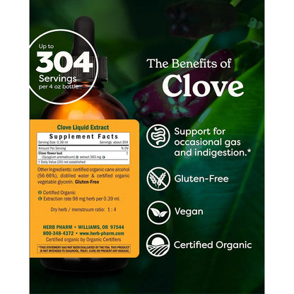 Extracto Liquido Organico De Clavo 120ml Certificado Absorcion Rapida Sin Gluten Ni Omg