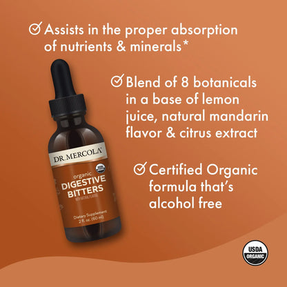 Bíter Digestivo Orgánico 60ml Apoya Digestión Saludable Sin Omg Ni Gluten