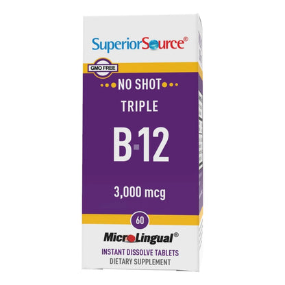 Tabletas Microlingües B12 3000 Mcg Superior Source Energía Instantánea