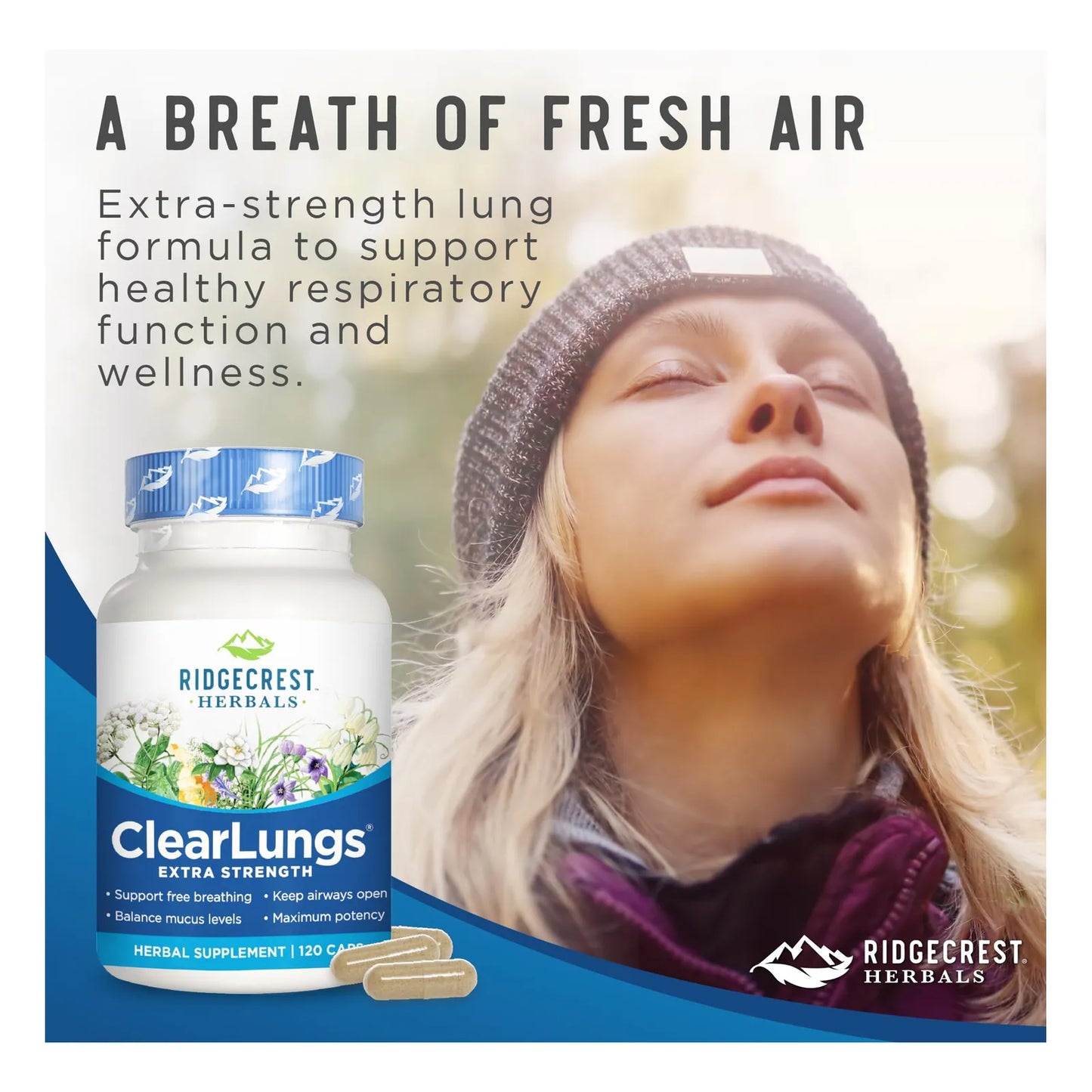 ClearLungs Extra Strength Cápsulas Para Salud Pulmonar Y Respiratoria 120 Unidades