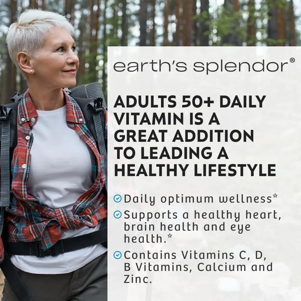 Earths Splendor Vitaminas Diarias Adultos 50+ Bienestar General 120 Tabletas