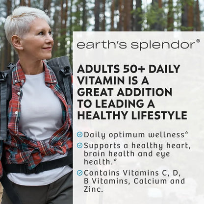 Earths Splendor Vitaminas Diarias Adultos 50+ Bienestar General 120 Tabletas