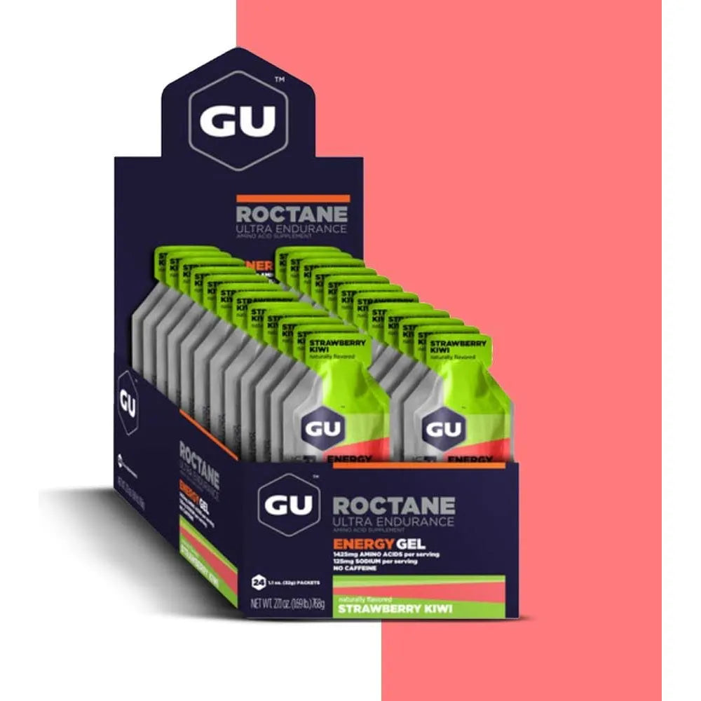 Gel Energético GU Roctane Endurance Fresa Kiwi 24 Unidades Doble Fuente Energía