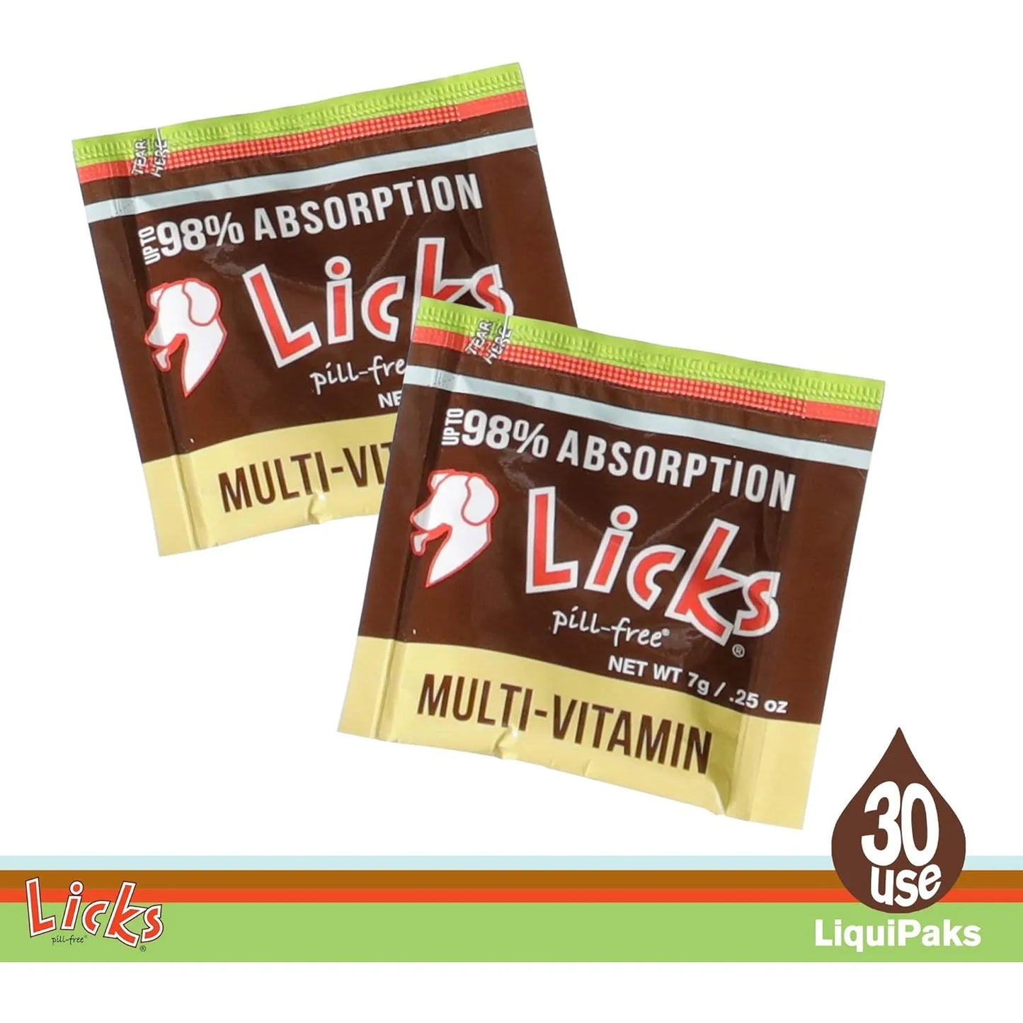 Licks Multivitaminico Perros Vitaminas C D Calcio Gel Sabroso 30 Usos