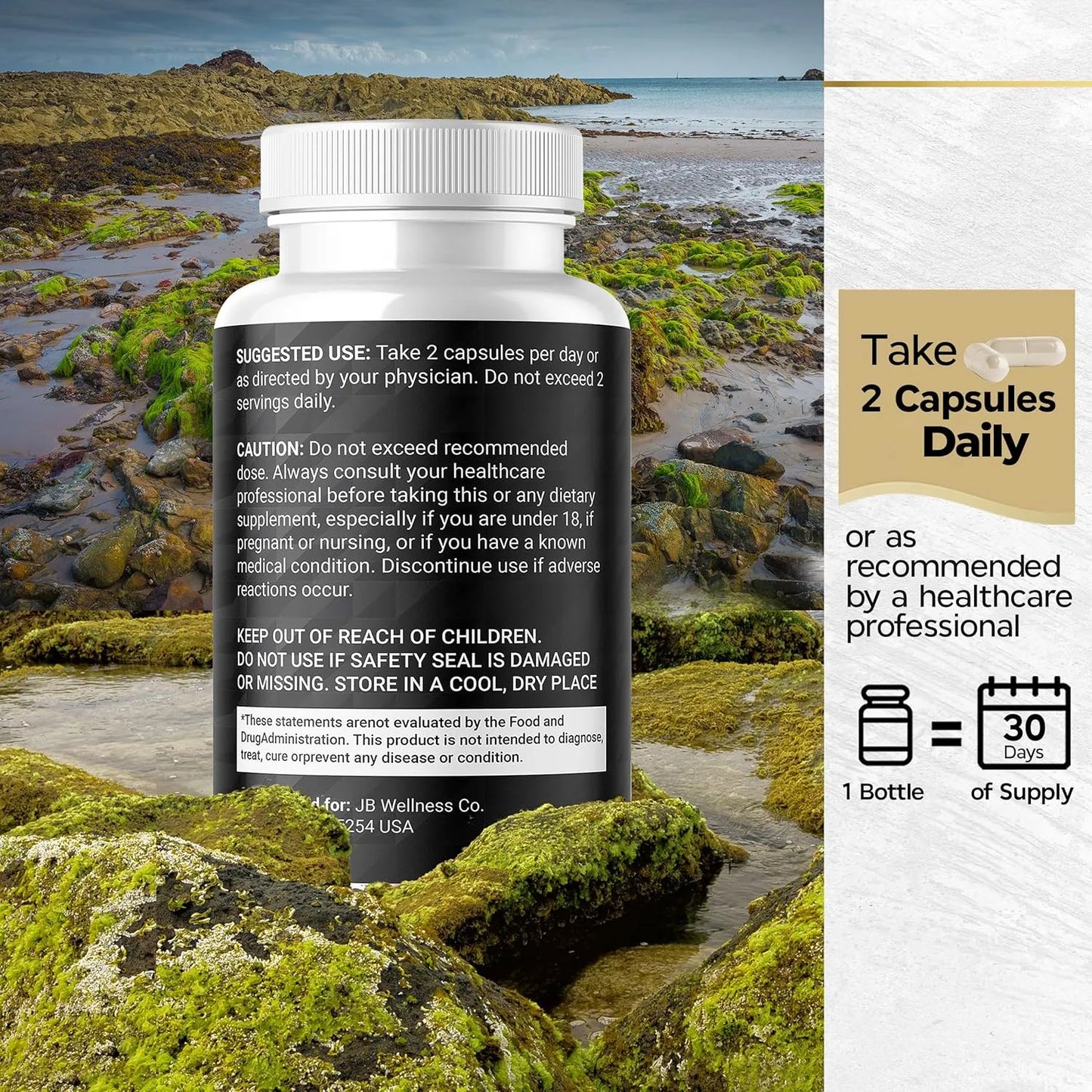 Capsulas Musgo Marino Aceite Semilla Negra Ashwagandha Curcuma 60 Unidades