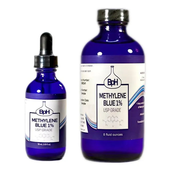 Azul De Metileno 1% USP Botella 50 Ml Recarga Vidrio Puro Sin Formaldehído