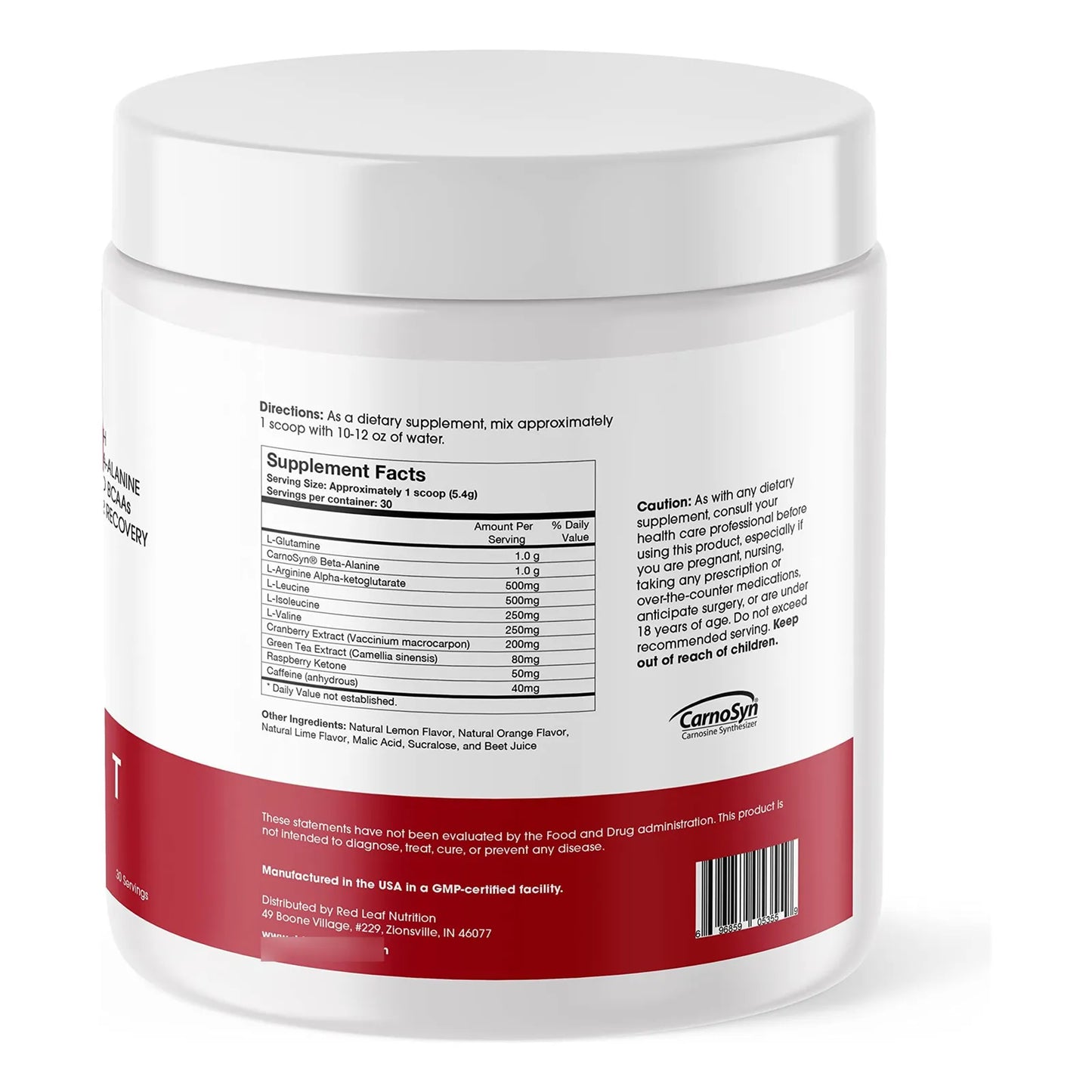 Pre Workout Energizante Beta Alanina Bcaa Sabor Arándano 30 Porciones