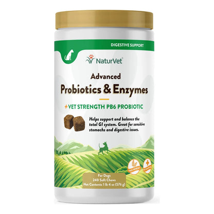 Probióticos Avanzados Y Enzimas PB6 Plus Vet Strength Para Perros Y Gatos 240 Masticables