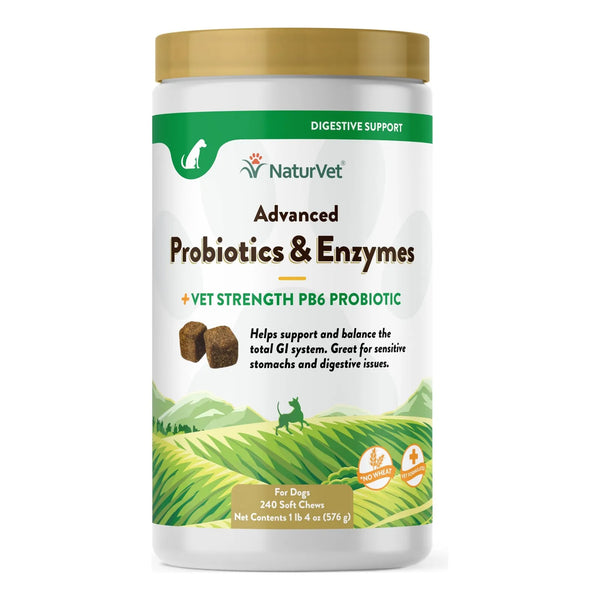 Probióticos Avanzados Y Enzimas PB6 Plus Vet Strength Para Perros Y Gatos 240 Masticables