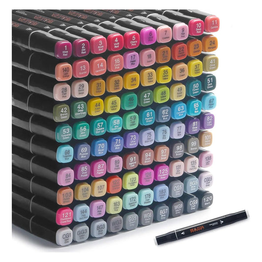Marcadores De Alcohol Doble Punta Profesionales 100 Colores Vibrantes Para Arte Y Diseño
