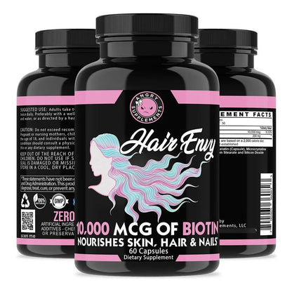 Hair Envy 10000 Mcg Biotina Queratina Suplemento Cabello Uñas Piel