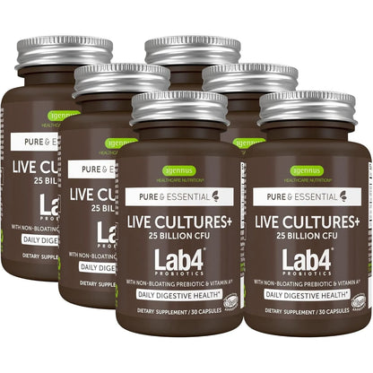 Probióticos Prebióticos 25 Mil Millones UFC Lactobacillus Acidophilus Salud Intestinal Vegano