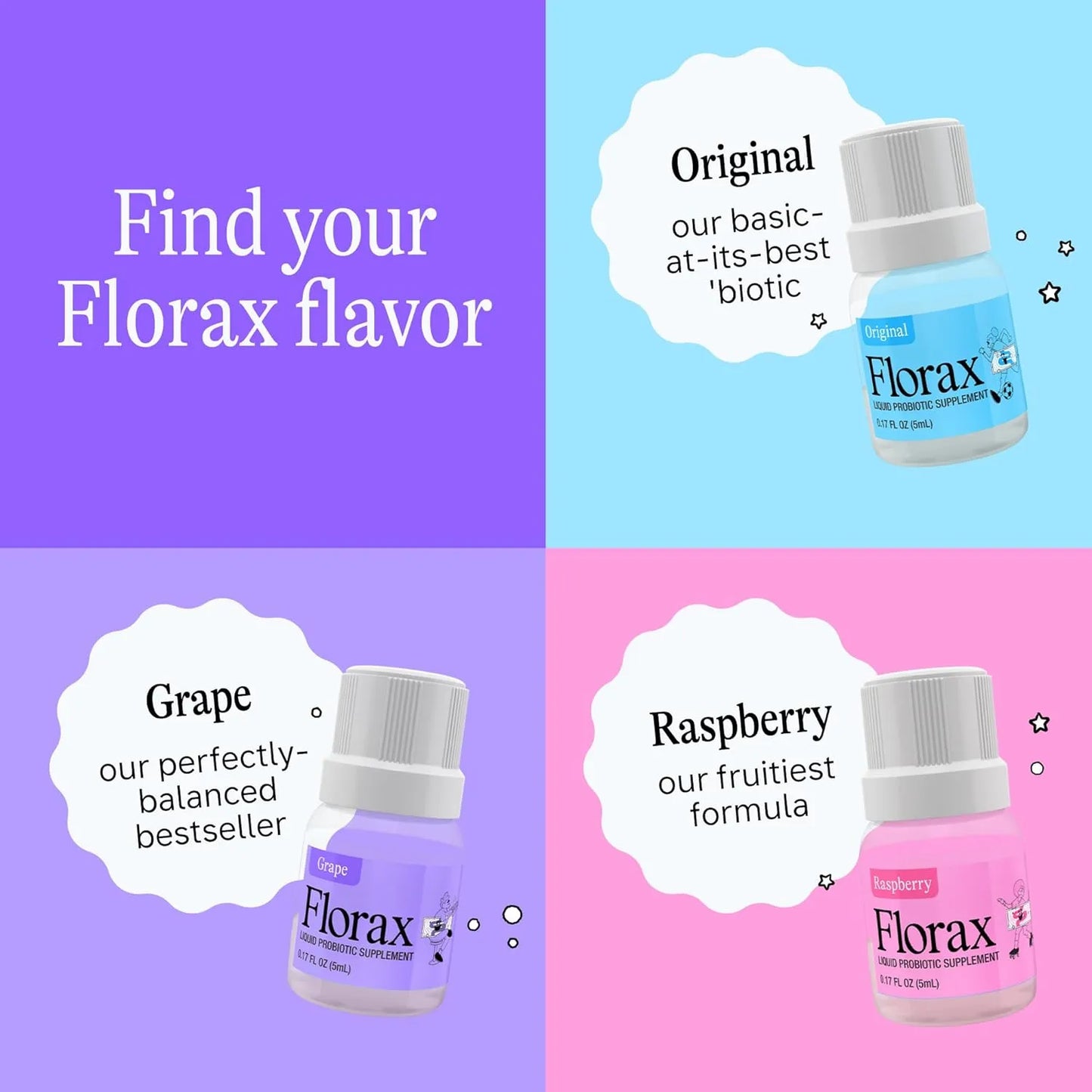 Florax Probiótico Líquido Soporte Intestinal Sabor Uva Vegano Sin Gluten