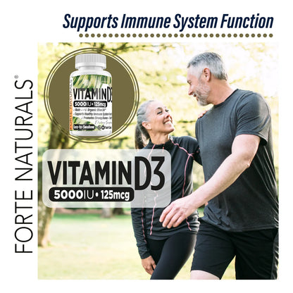 Cápsulas Blandas Vitamina D3 5000 UI Refuerza Huesos Inmunidad Y Ánimo