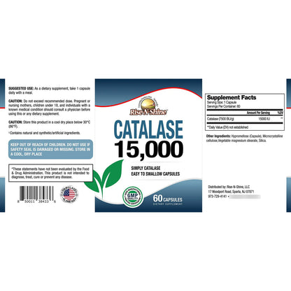 Suplemento Catalase 15000 Enzima Antioxidante Salud Capilar 60 Unidades