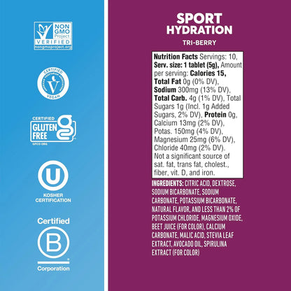 Nuun Sport Tabletas Electrolitos Hidratacion Tres Bayas 80 Porciones Importado