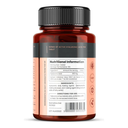 Acido Hialuronico 300 Mg 180 Comprimidos Triple Potencia Hyaluronato Sodio