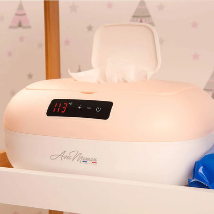 Calentador De Toallitas Bebé Avec Maman Caresse Rosa Calor Ajustable Digital