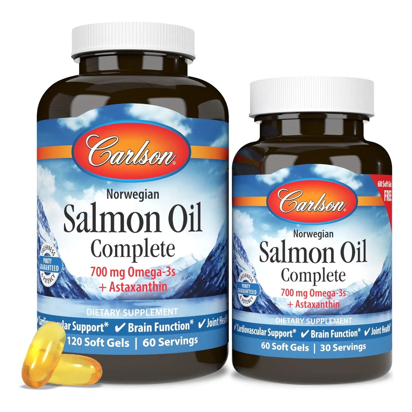 Aceite De Salmón Noruego 700 Mg Omega 3 Con Astaxantina 120+60 Cápsulas Blandas