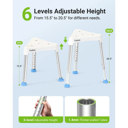 Silla De Ducha Triangular Ajustable 400 Lbs Antideslizante Para Adultos Mayores